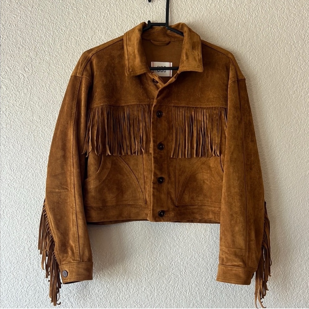 BDG Brown Suede Fringe Leather Jacket